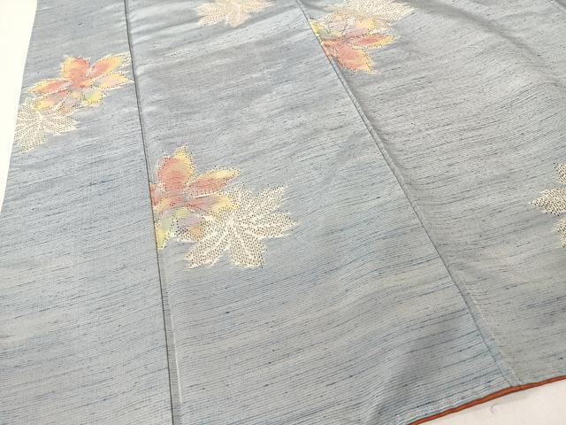 平和屋着物■上質な紬　舞花文　正絹　逸品　未使用　CABK0103ua