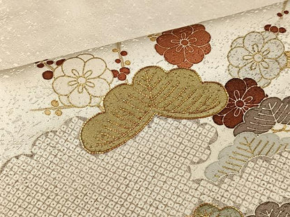 平和屋着物■訪問着　駒刺繍　松竹梅　金彩　正絹　逸品　CABK0106ua