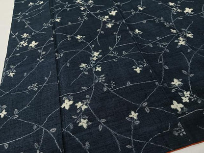 平和屋着物■上質な紬　枝花文　正絹　逸品　CABK0107ua