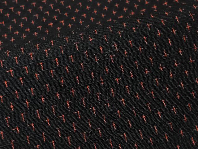 平和屋着物■上質な紬　霞文　黒地　正絹　逸品　CABK0112ua