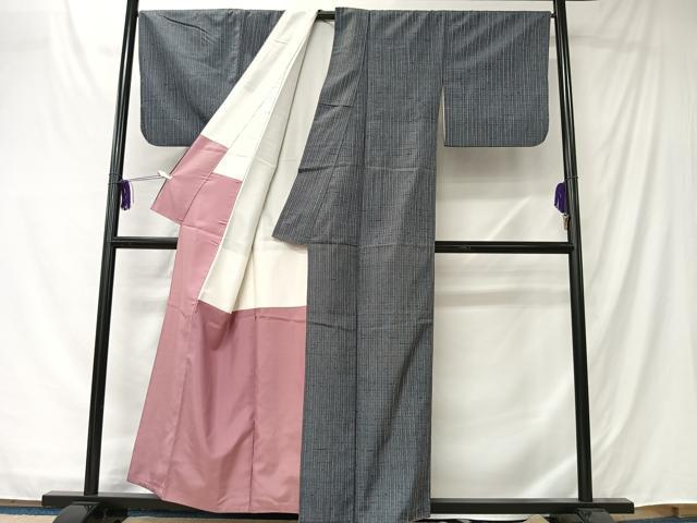 平和屋着物■上質な紬　縞　正絹　逸品　CABK0114ua