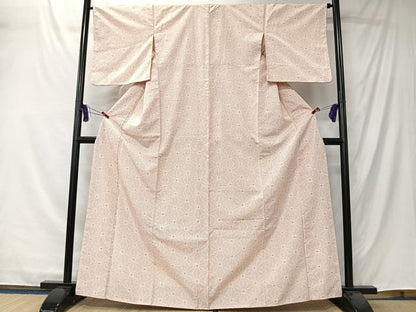 平和屋着物■上質な紬　麻の葉文様　正絹　逸品　CABK0115ua