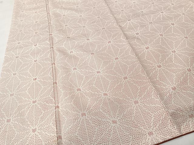 平和屋着物■上質な紬　麻の葉文様　正絹　逸品　CABK0115ua