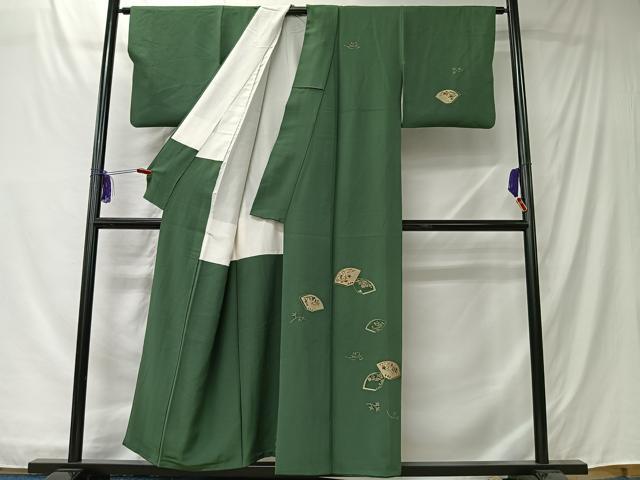 平和屋着物■訪問着　刺繍　地紙動物文　金糸　金彩　正絹　逸品　CABK0117ua