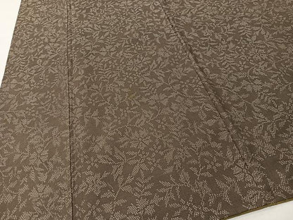 平和屋着物■上質な紬　草花文　正絹　逸品　CABK0122ua