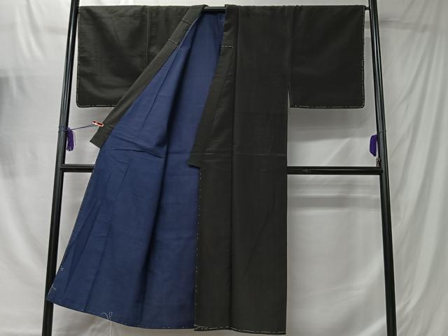 平和屋着物■男性　紬　格子　正絹　逸品　未使用　CABK0125ua