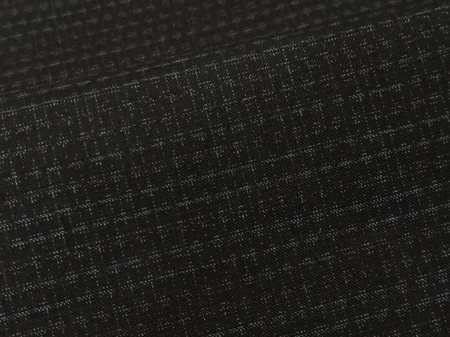平和屋着物■男性　紬　アンサンブル　霞文　黒地　正絹　逸品　CABK0127ua