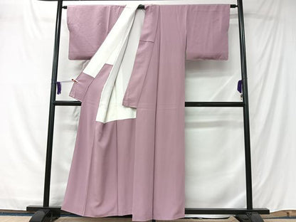 平和屋着物■上質な色無地　紅藤色　正絹　逸品　CABK0130ua