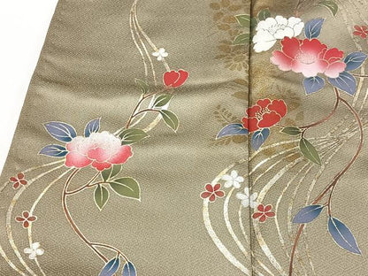 平和屋着物■訪問着　流水枝花文　金彩　正絹　逸品　CABK0133ua