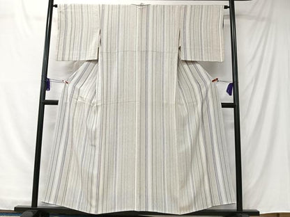 平和屋着物■上質な小紋　縞　正絹　逸品　CABK0137ua