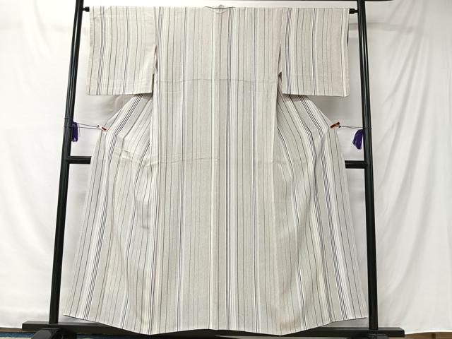 平和屋着物■上質な小紋　縞　正絹　逸品　CABK0137ua