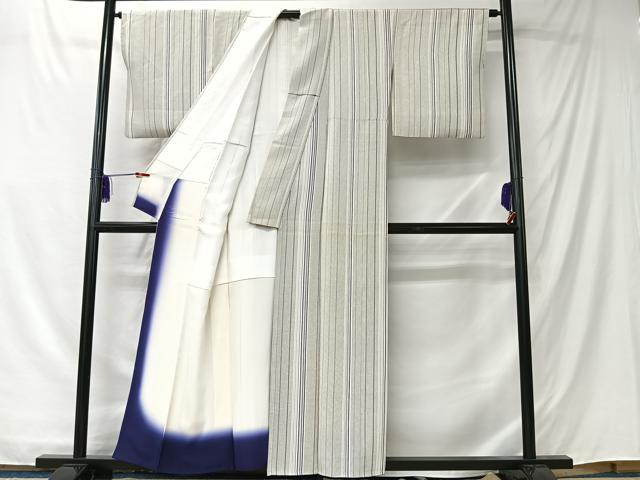 平和屋着物■上質な小紋　縞　正絹　逸品　CABK0137ua