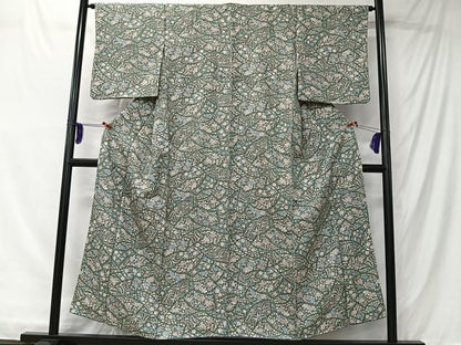 平和屋着物■上質な小紋　草花文　正絹　逸品　CABK0139ua