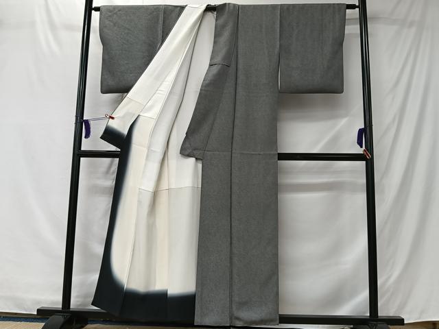 平和屋着物■江戸小紋　鮫小紋柄　黒地　正絹　逸品　CABK0142ua