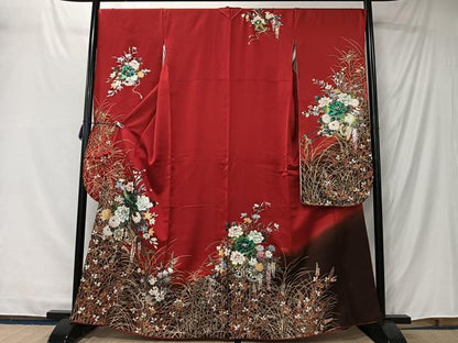平和屋着物●豪華振袖　花車文　暈し染め　金銀彩　正絹　逸品　CABK0143ua