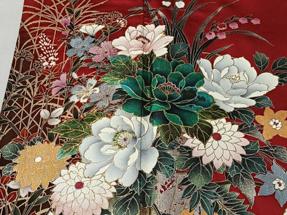 平和屋着物●豪華振袖　花車文　暈し染め　金銀彩　正絹　逸品　CABK0143ua