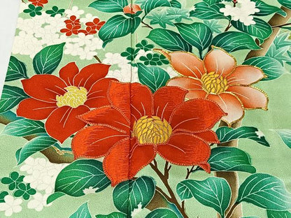 平和屋着物■豪華振袖　駒刺繍　枝花文　暈し染め　金彩　正絹　逸品　CABK0145ua
