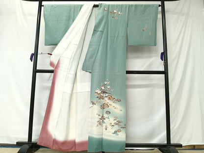 平和屋着物■訪問着　風景文　暈し染め　正絹　逸品　CABK0147ua