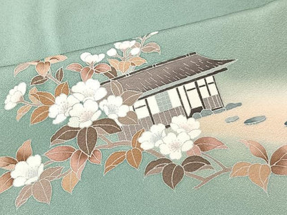 平和屋着物■訪問着　風景文　暈し染め　正絹　逸品　CABK0147ua