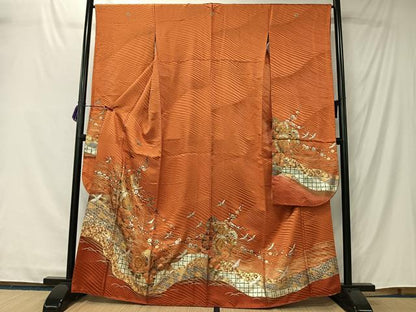 平和屋着物■豪華振袖　花鼓　暈し染め　金銀彩　正絹　逸品　CABK0150ua