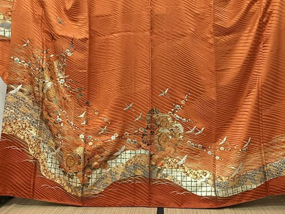 平和屋着物■豪華振袖　花鼓　暈し染め　金銀彩　正絹　逸品　CABK0150ua