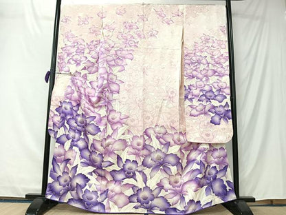 平和屋着物●豪華振袖　駒刺繍　花尽くし　正絹　逸品　CABK0154ua