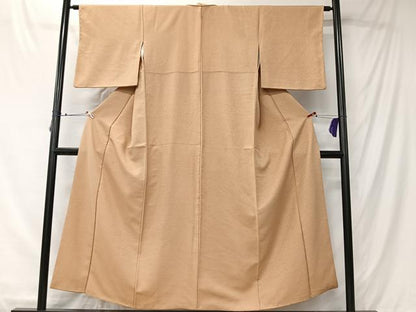 平和屋着物■上質な色無地　洒落柿色　正絹　逸品　CABK0160ua