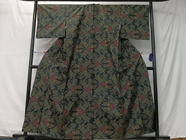平和屋着物■本場大島紬　7マルキ　草花文　正絹　逸品　CABK0161ua