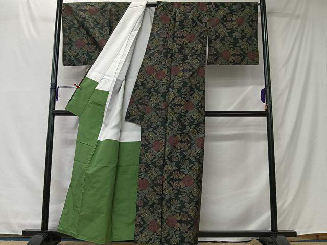 平和屋着物■本場大島紬　7マルキ　草花文　正絹　逸品　CABK0161ua