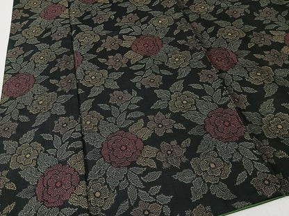 平和屋着物■本場大島紬　7マルキ　草花文　正絹　逸品　CABK0161ua
