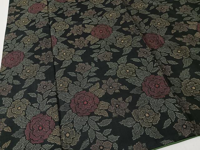 平和屋着物■本場大島紬　7マルキ　草花文　正絹　逸品　CABK0161ua