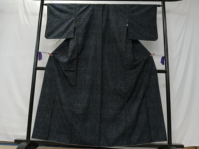 平和屋着物■上質な紬　幾何学花文　正絹　逸品　CABK0164ua