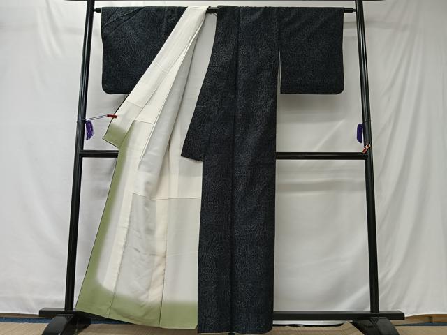 平和屋着物■上質な紬　幾何学花文　正絹　逸品　CABK0164ua