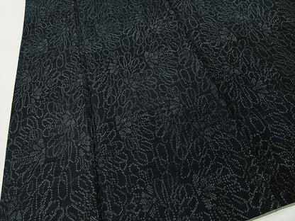 平和屋着物■上質な紬　幾何学花文　正絹　逸品　CABK0164ua