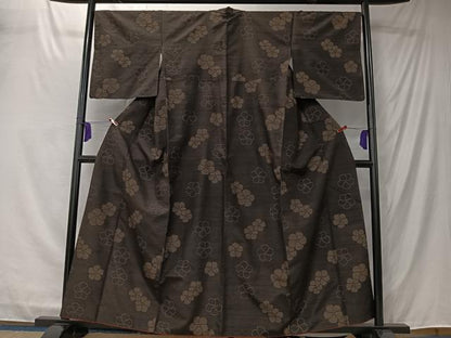 平和屋着物■上質な紬　舞花文　正絹　逸品　CABK0170ua