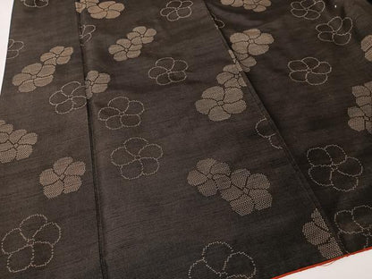 平和屋着物■上質な紬　舞花文　正絹　逸品　CABK0170ua