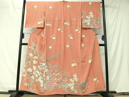 平和屋着物■訪問着　草花文　金彩　正絹　逸品　CABK0171ua