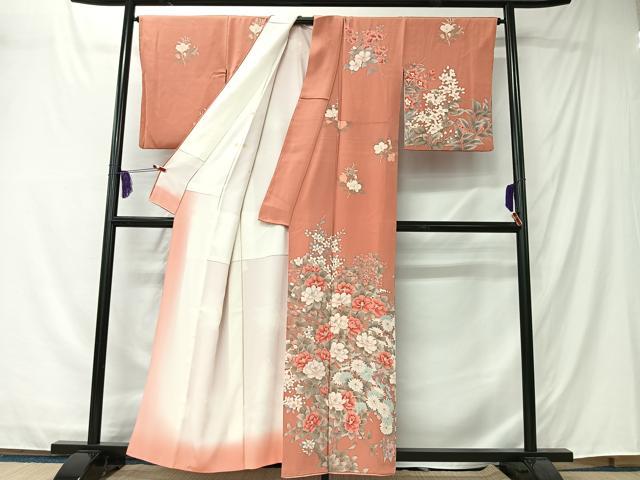 平和屋着物■訪問着　草花文　金彩　正絹　逸品　CABK0171ua