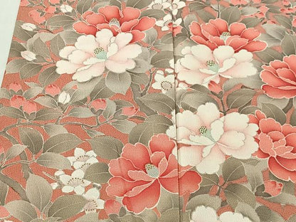 平和屋着物■訪問着　草花文　金彩　正絹　逸品　CABK0171ua
