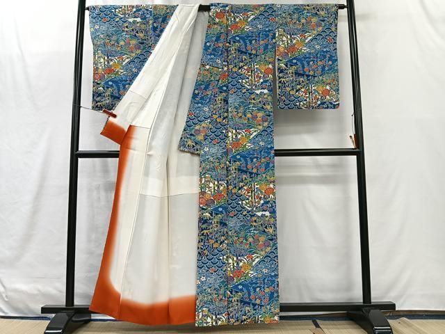 平和屋着物■上質な小紋　草花文　正絹　逸品　CABK0181ua