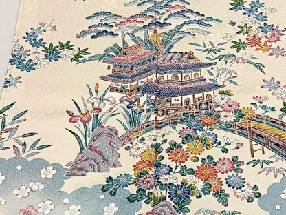 平和屋着物■訪問着　風景草花文　やまと誂製　正絹　逸品　CABK0182ua