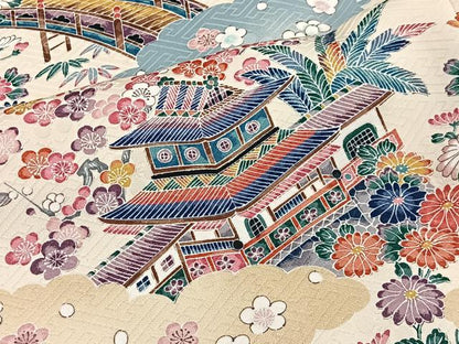 平和屋着物■訪問着　風景草花文　やまと誂製　正絹　逸品　CABK0182ua