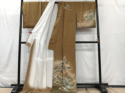 平和屋着物■訪問着　松竹梅　暈し染め　金銀彩　正絹　逸品　CABK0183ua