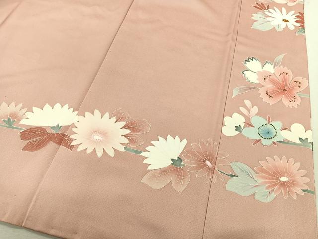 平和屋着物■豪華色留袖　刺繍　草花文　金糸　正絹　逸品　CABK0184ua