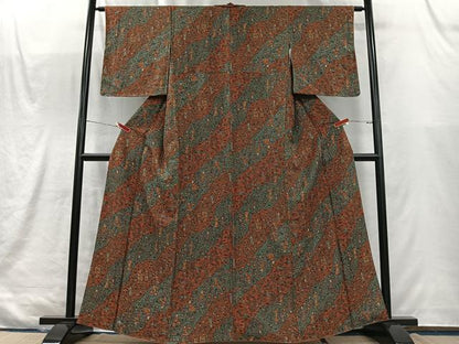 平和屋着物■上質な小紋　人物草花文　正絹　逸品　CABK0190ua