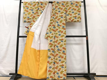 平和屋着物■上質な小紋　花唐草文　正絹　逸品　CABK0191ua