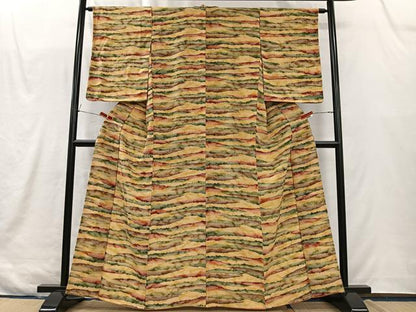 平和屋着物■上質な小紋　霞文　正絹　逸品　未使用　CABK0193ua