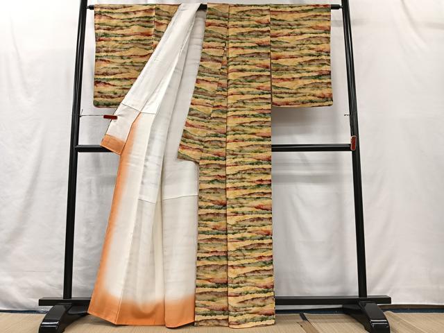 平和屋着物■上質な小紋　霞文　正絹　逸品　未使用　CABK0193ua