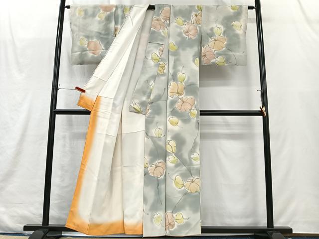 平和屋着物■上質な小紋　草花文　暈し染め　正絹　逸品　CABK0194ua