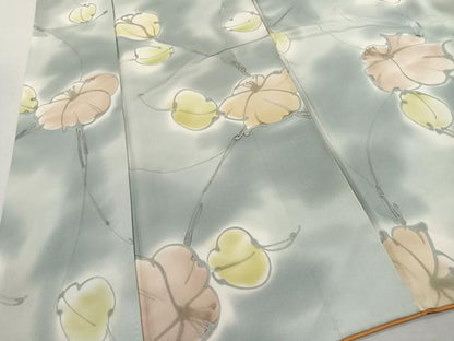 平和屋着物■上質な小紋　草花文　暈し染め　正絹　逸品　CABK0194ua